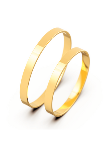 Par Aliança Casamento 2mm Ouro 18K Reta Neumond Joias